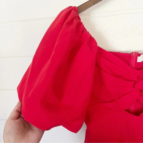 Like new! ASTR The Label Serilda Cutout Puff Sleeve Red Lyocell Mini Dress Small - Picture 14 of 15
